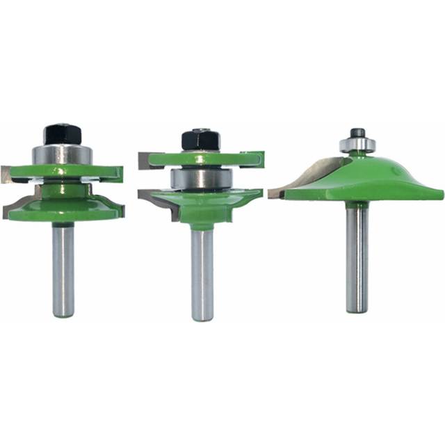 8mm Shank 3pcs Big Cabinet Rail & Stile Tenon Router Bit Set Door Cabinet Panel Raiser Ogee Wood Milling Cutter