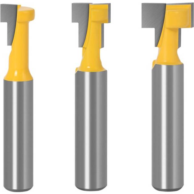 3pcs T-Slot Cutter Router Bit Set Hex Bolt Key Hole Bits T Slotting Milling Cutter