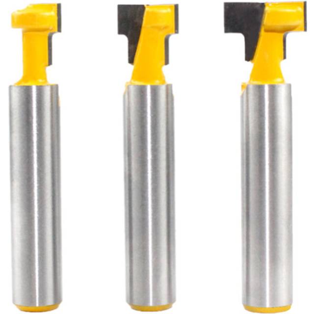 3pc 8mm Shank T-Slot Cutter Router Bit Set Key Hole Bits Hex Bolt T Slotting Milling Cutter for Wood Woodworking Tool