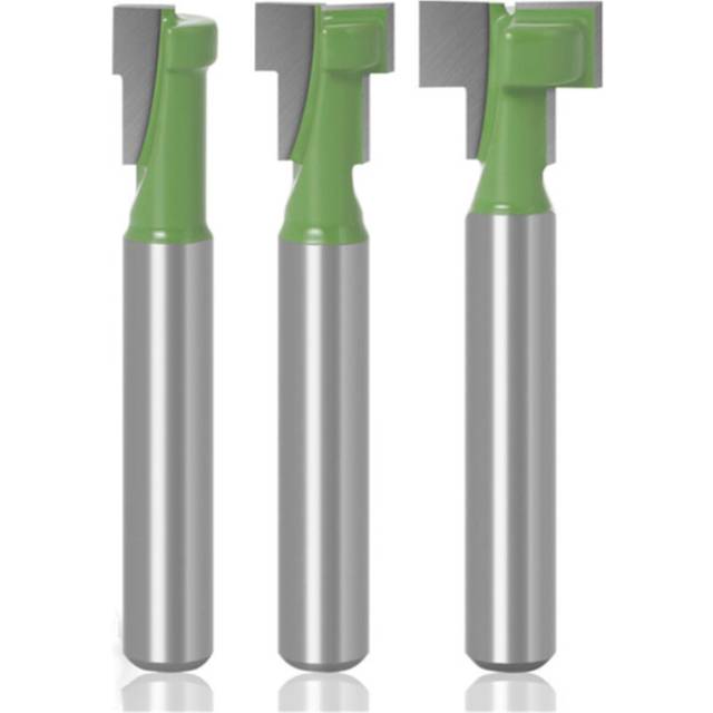 3pcs 6mm/6.35mm Carbide Cutter For Wood T-Slot Keyhole Cutter Wood Router Bit Hex Bolt T-Track Slotting Milling Cutter