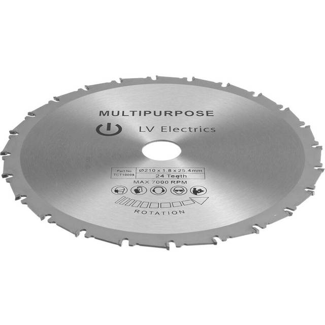Multi-Purpose 24 Teeth 1.8x210mm Saw Blade 25.4mm Bore Wood Cutting Blade Disc Woodworking Tool