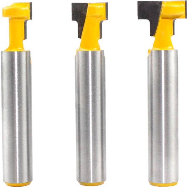 3pc 8mm Shank T-Slot Cutter Router Bit Set Key Hole Bits Hex Bolt T Slotting Milling Cutter for Wood Woodworking Tool