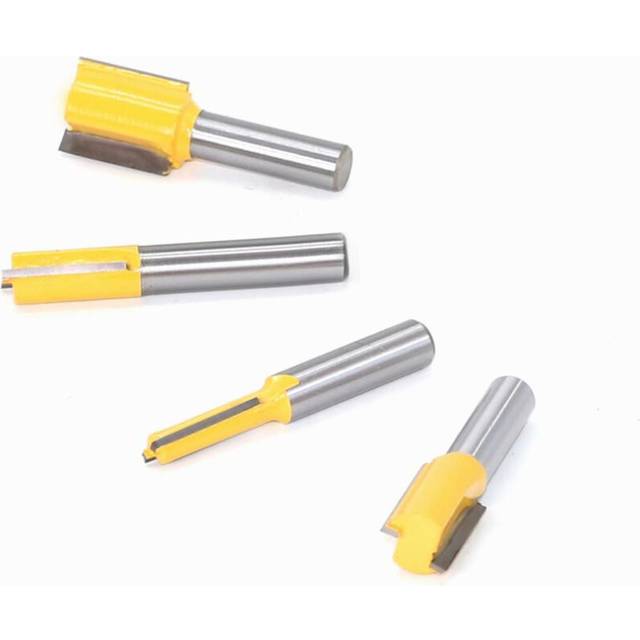 4PCS Straight/Dado Router Bit Shank Cutter for Wood Tungsten Carbide Router Bit Woodwork Tool