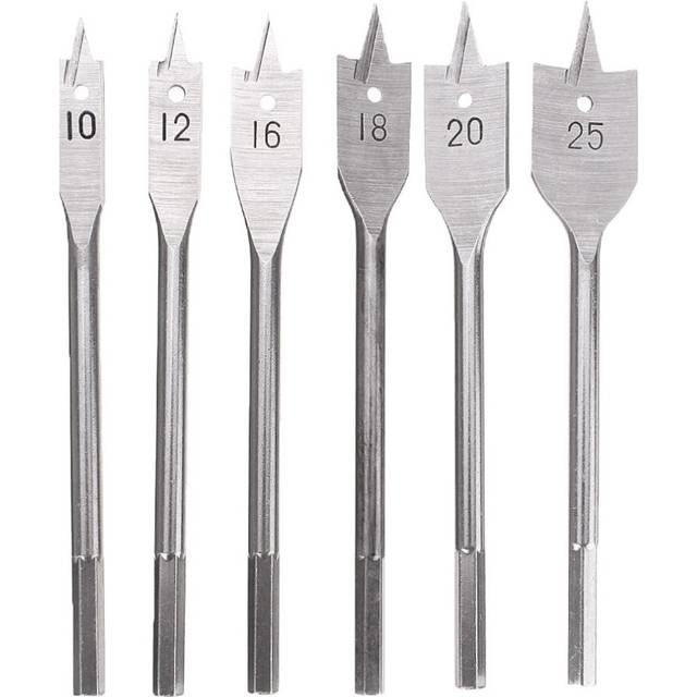 6Pcs 10/12/16/18/20/25mm Spade Drill Bit Set Wood Hole Saw Cutter Flat Wood Bits Woodworking Tool