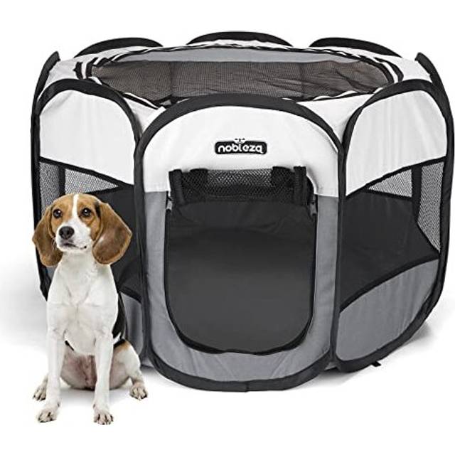 Pet Playpen Portable Foldable Dog Cat Play Pen Indoor Outdoor Pet Fence Breathable Mesh Pet Carrier Kennel Soft Cage Tent for Puppy Rabbit Hamster