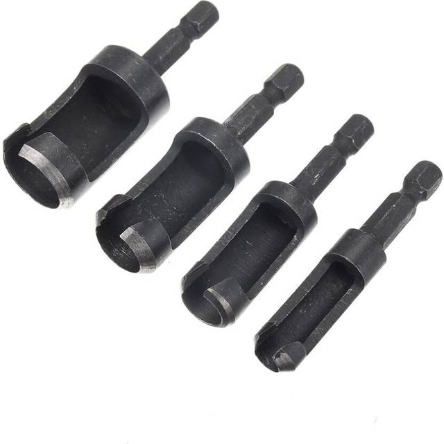 4pcs 6/10/13/16mm Hex Shank Woodworking Tenon Plug Hole Cutter Drill Bit Set