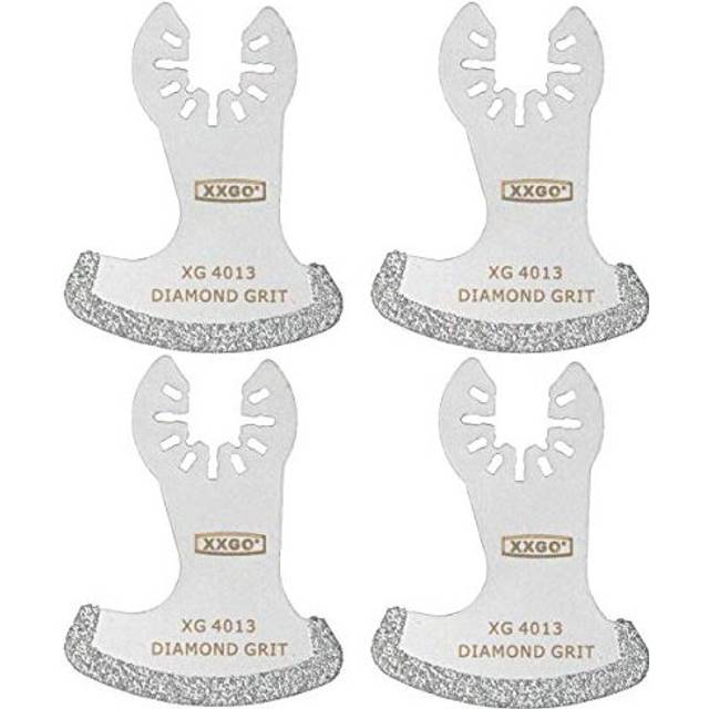 4 Pcs Diamond Multi Tool Blades to Remove Grit Grout Plaster Mortar Cutting Grinding Shaping Compatible with Bosch Dremel Fein Makita Milwaukee Ridgid
