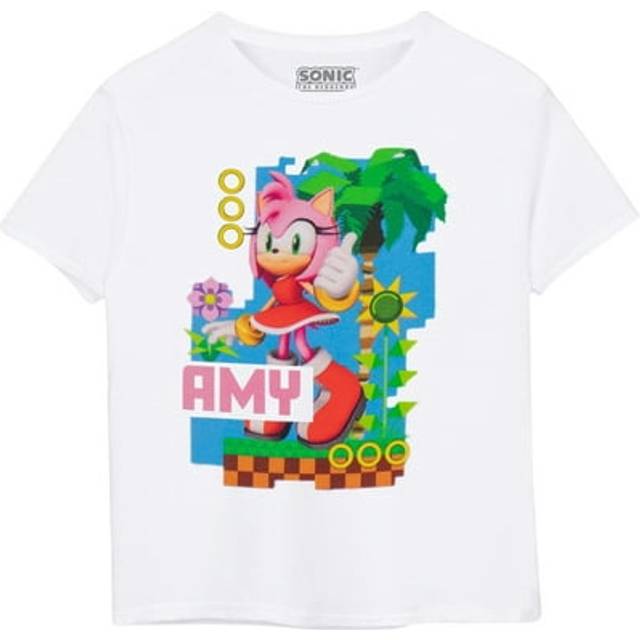 (3-4 Years, White) Sonic The Hedgehog Childrens/Kids Amy Short-Sleeved T-Shirt