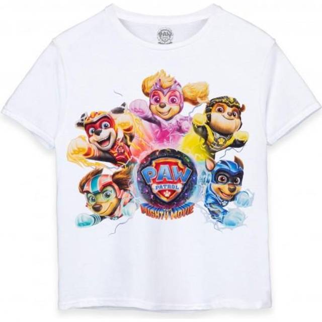 (5-6 Years, White) Paw Patrol: The Mighty Movie Childrens/Kids Logo T-Shirt