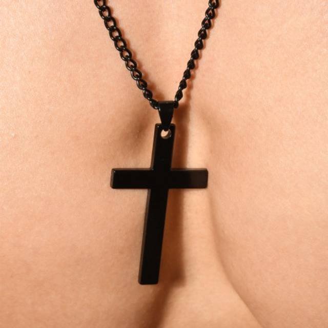 Andrew Christian Black Cross Necklace