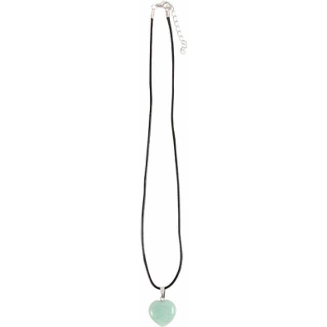 Green adventurine healing crystal heart necklace