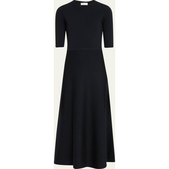 Seymore Knit Dress in Black Merino Wool Cashmere