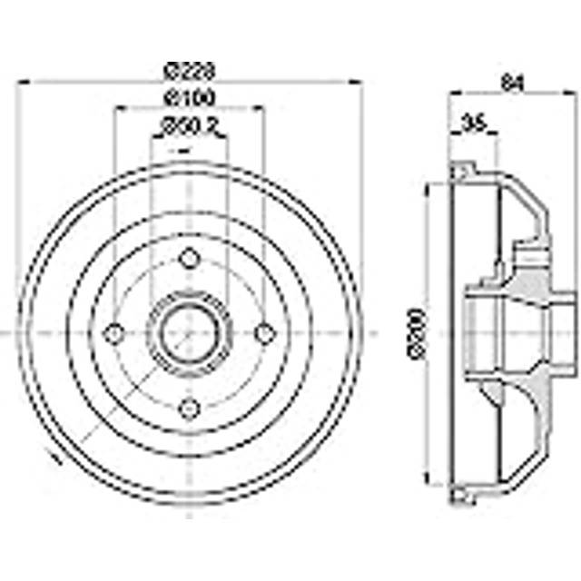 HELLA Bromstrumma 8DT 355 301-551 Bakaxel med hjulnav, med ABS-sensorring, utan hjullager, utan hjulbultar OPEL: Tigra Coupe, Corsa A CC
