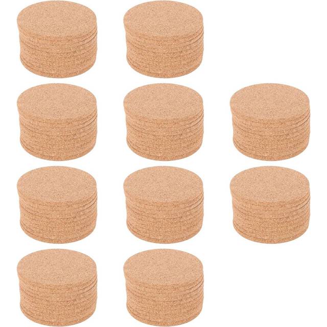 100 Cork Bar Drink Coasters - Absorbent and Reusable - 90mm, 5mm Thick