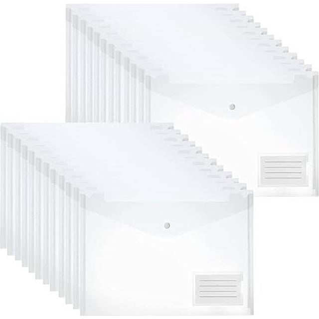 Plastic Wallets Folders - 38 Pcs A4 Clear Plastic Popper Wallet Document Folder with Button Closure - AVARTEK