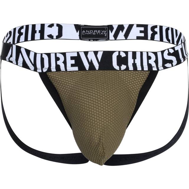 Andrew Christian Almost Naked Military Mesh Jock - Olive Green