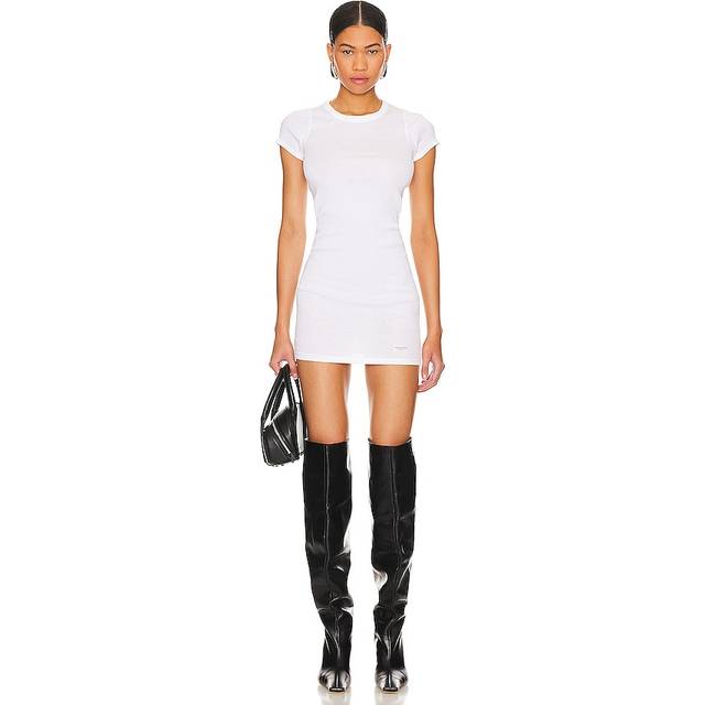Alexander Wang White Logo Patch Minidress - 100 White - XS