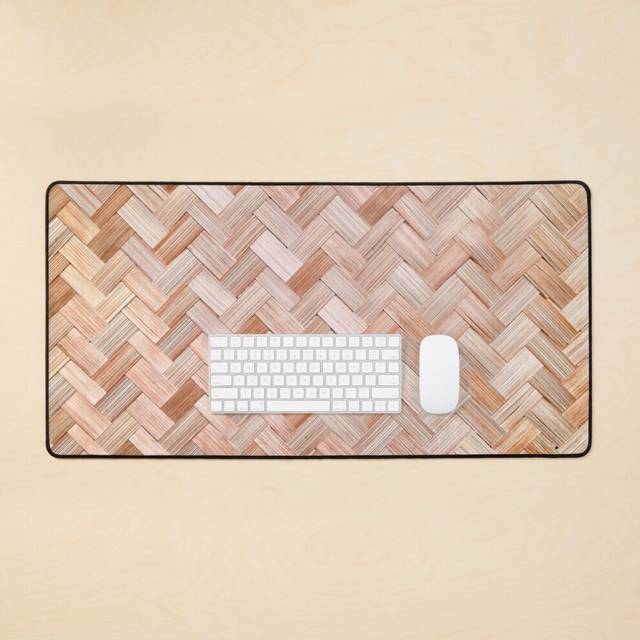 Desk Mat Bamboo wood texture Large Gaming Mouse Pad 35x16 inch