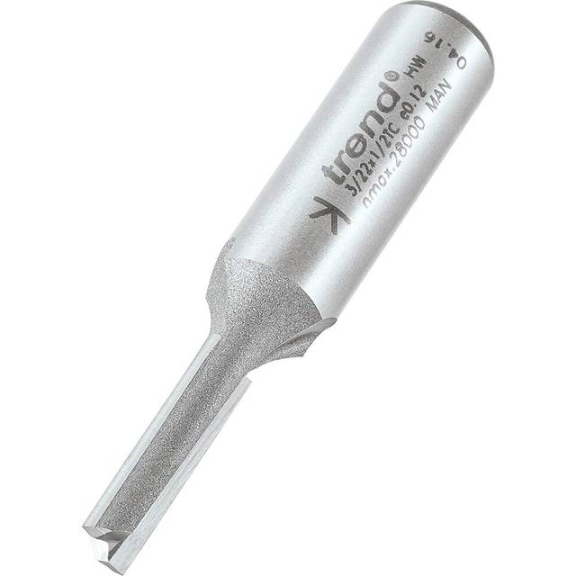 "Trend Professional 1/4"" Shank Straight Router Cutter Bit-Ref: 3/22X1/2TC Diameter 6.3mm Cutting Length 25mm Tungsten Carbide Tipped 1/2"" Two Flute"