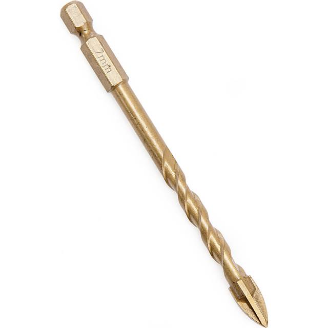 Abracs 4 Point Drill Bit Tile Glass 7mm Titanium Coated 1/4 Hex Shank Dbg070