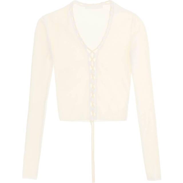 Dion Lee Off-White Bichrome Cardigan - White/Cream - XL