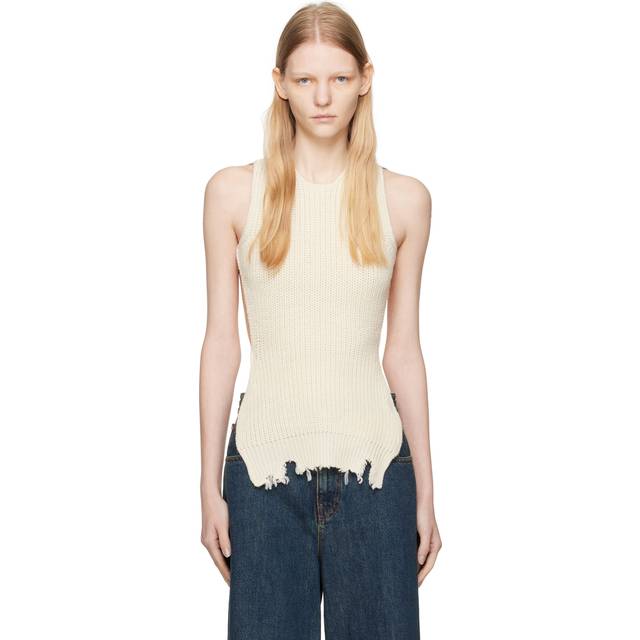 MM6 Bare Back Knitted Top with Fringed Hem size M (M)