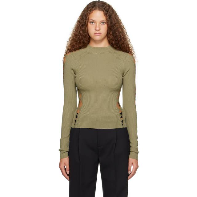 Dion Lee Green Snake Diamond Sweater - Sage - S