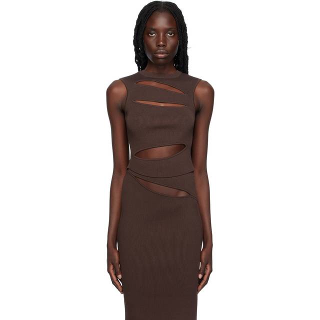 Christopher Esber Brown Slashed Tank Top - Mahogany - XL