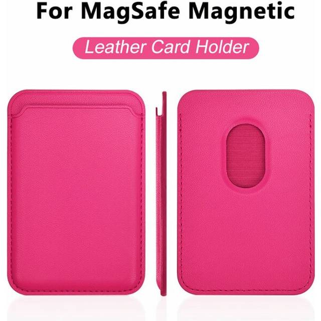 (Leather Wallet, Orange) For Magsafe Magnetic Leather Slot Card Holder Wallet Case For iPhone 14 Pro Max 13 12 11 For Samsung S23 Ultra S22 Accessorie