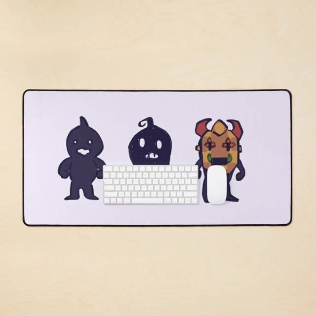 Desk Mat I draw shadow brute, krobus, and shadow shaman / stardew valley Large Gaming Mouse Pad 35x16 inch