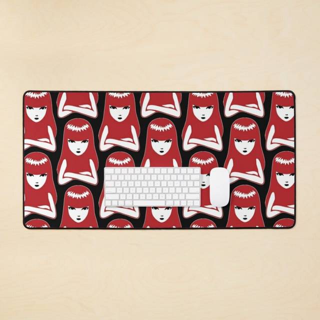 Desk Mat Emily Strange Gothic Red Hair Large Gaming Mouse Pad 35x16 inch