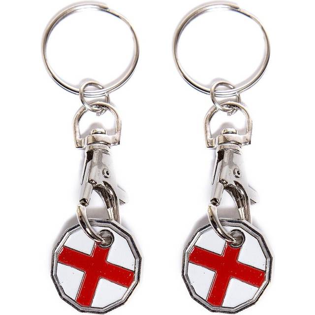 2 x COIN TOKEN KEYRING Â£1 POUND SHOPPING TROLLEY LOCKER SHOPPING TROLLEY KEYRING