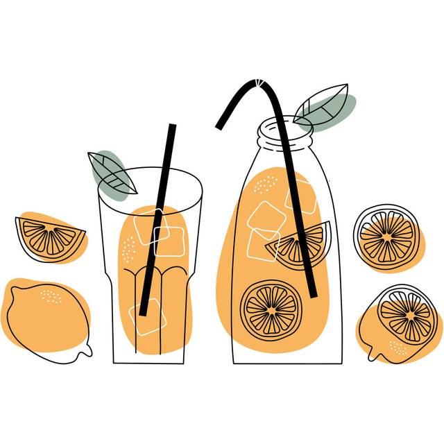 Fresh Lemonade Juice by Daria Voskoboeva - Wrapped Canvas Graphic Art (30cm H x 46cm W)