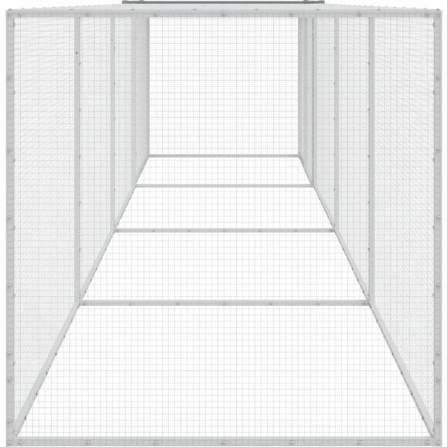 Jeffersonville Chicken Coop with Wire Mesh - Light Grey (90cm H x 403cm W x 98cm D)
