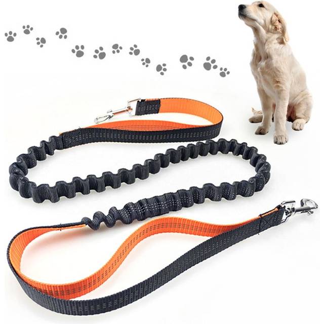 Portable Elastic Running Pet Dog Leash Adjustable Waist with Reflective Yarn