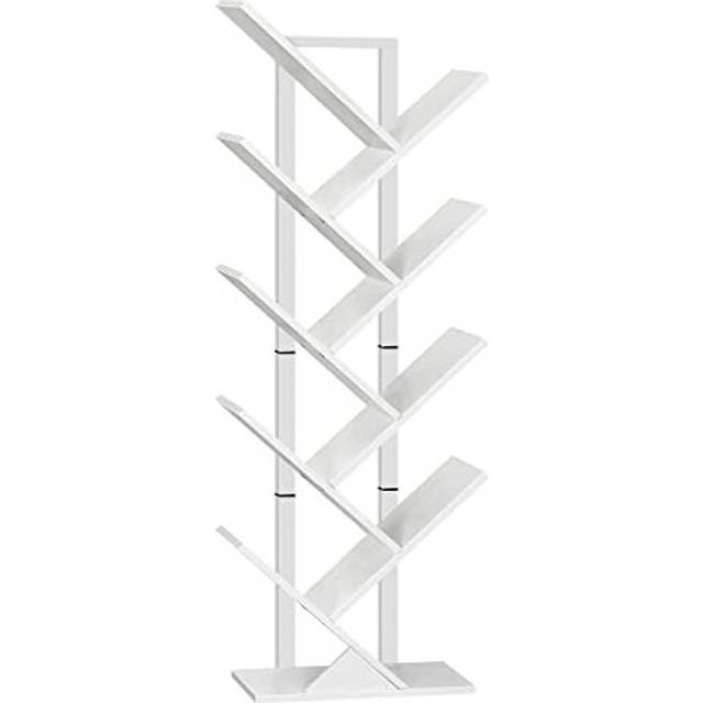 Tree Bookshelf Tall, 9-Tier Floor Standing Book Shelf, Tall Bookcase for CDs Albums, for Living Room Hoobro EWT08SJ01G1