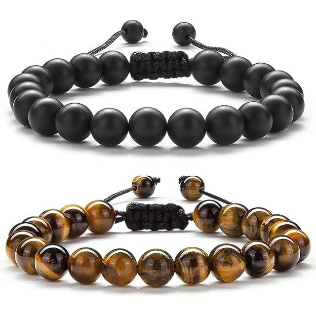 Men Women Gifts Bracelet Braided Rope Natural Tiger Eye Stone Yoga Bracelet Bangle-21018