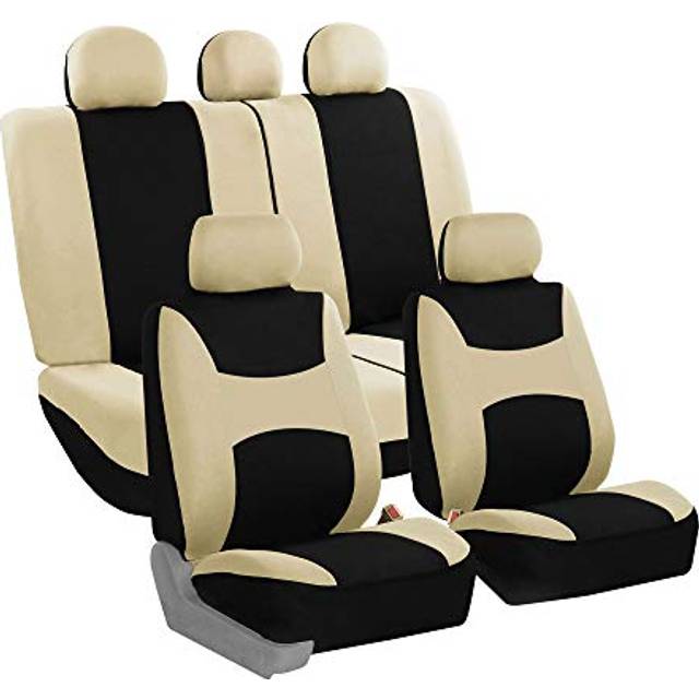 Light and Breezy Cloth Seat Covers - BEIGEBLACK