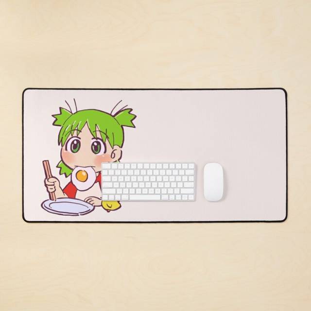 Desk Mat I draw yotsuba eating fried egg / yotsubato Large Gaming Mouse Pad 35x16 inch