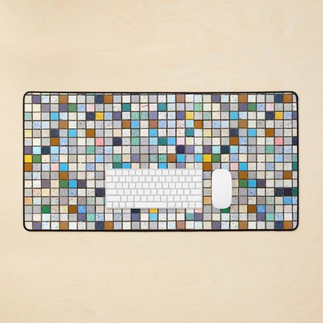 Desk Mat Multicolor Squares Mosaic Pattern Large Gaming Mouse Pad 35x16 inch