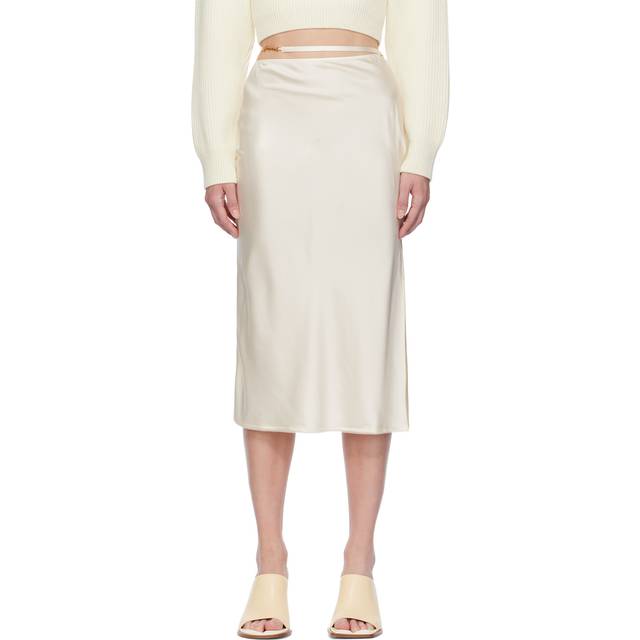 JACQUEMUS Off-White Le Papier 'La Jupe Notte' Midi Skirt - 110 Off-White - FR 42