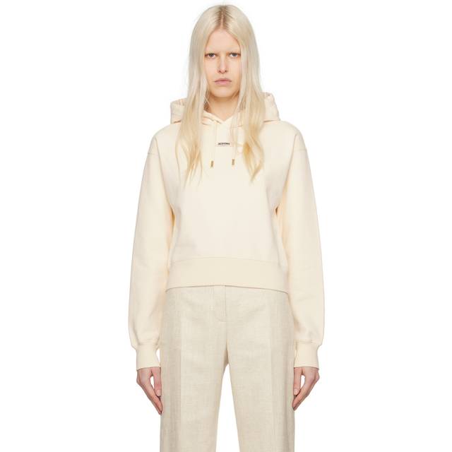Jacquemus, Sweatshirts & Hoodies, Dam, M, Bomull, Beige Tröja - beige (M)
