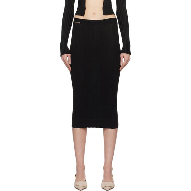 Jacquemus, Kjol, Dam, S, Polyester, Pralù Viskoskjol - black (S)