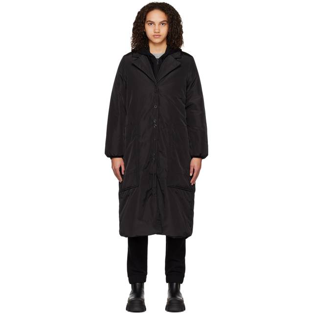 GANNI Black Relaxed-Fit Coat - 099 Black - DK 34