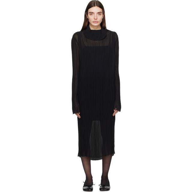 Mm6 Maison Margiela Woman Midi dress Black Size S Polyester
