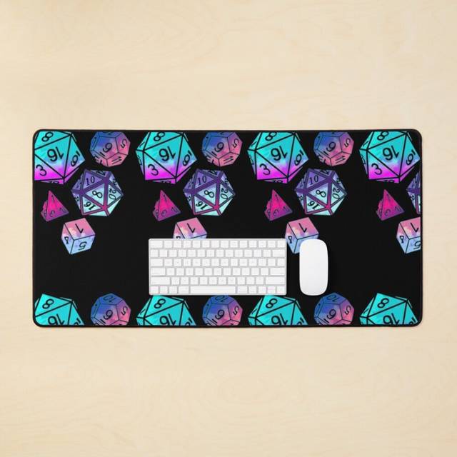 Desk Mat DnD dice Large Gaming Mouse Pad 35x16 inch