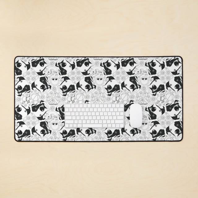 "Desk Mat ""Kevin"" Pittie Puppy Coloring Pattern Large Gaming Mouse Pad 35x16 inch"