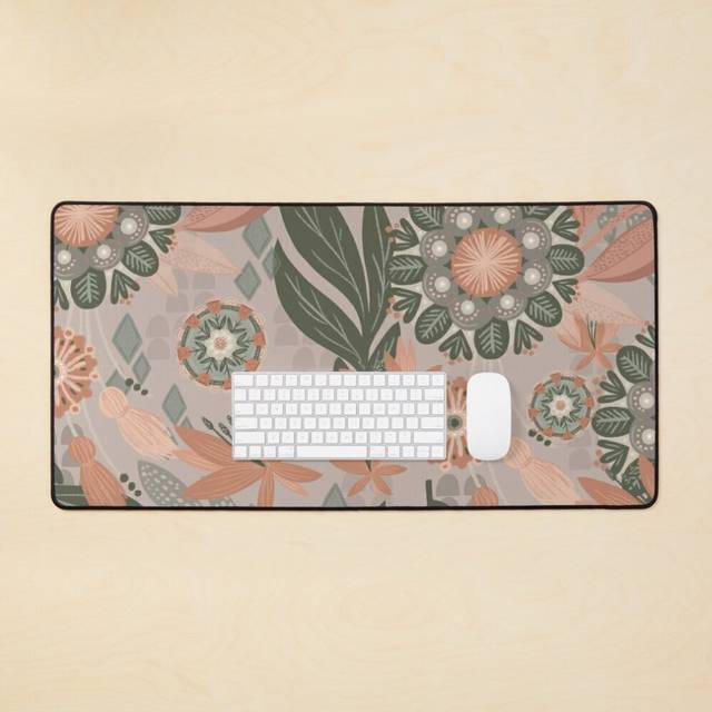 Desk Mat Botanical Boho Garden 9 Large Gaming Mouse Pad 35x16 inch