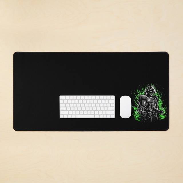 Desk Mat Broly Ink Splatter Large Gaming Mouse Pad 35x16 inch