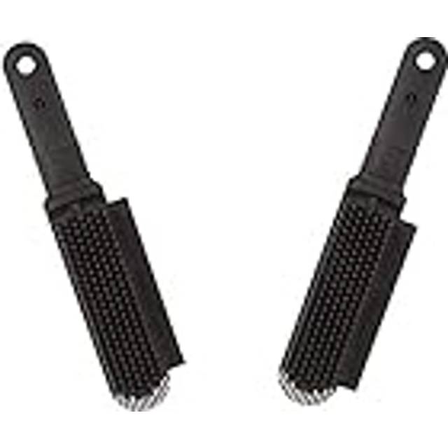Plus Rubber Pet Hair Remover Brush Black with Gentle Bristles for Grooming Dogs and Cats Pack of 2 Black